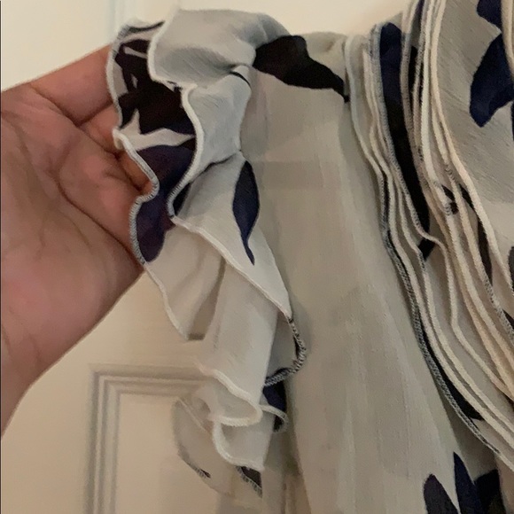 2/ $15 lapis Blouse with frilly neck - Picture 3 of 6